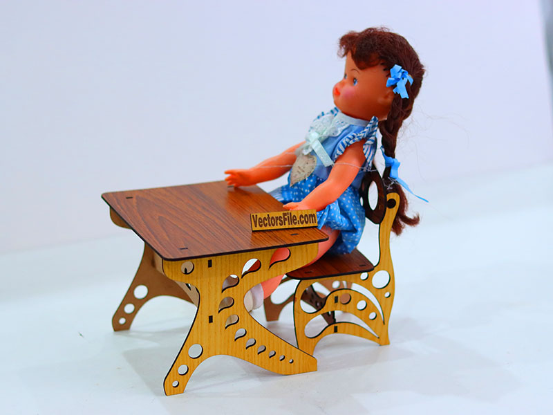 Laser Cut Miniature Chair and Table Wooden Dollhouse Furniture Template