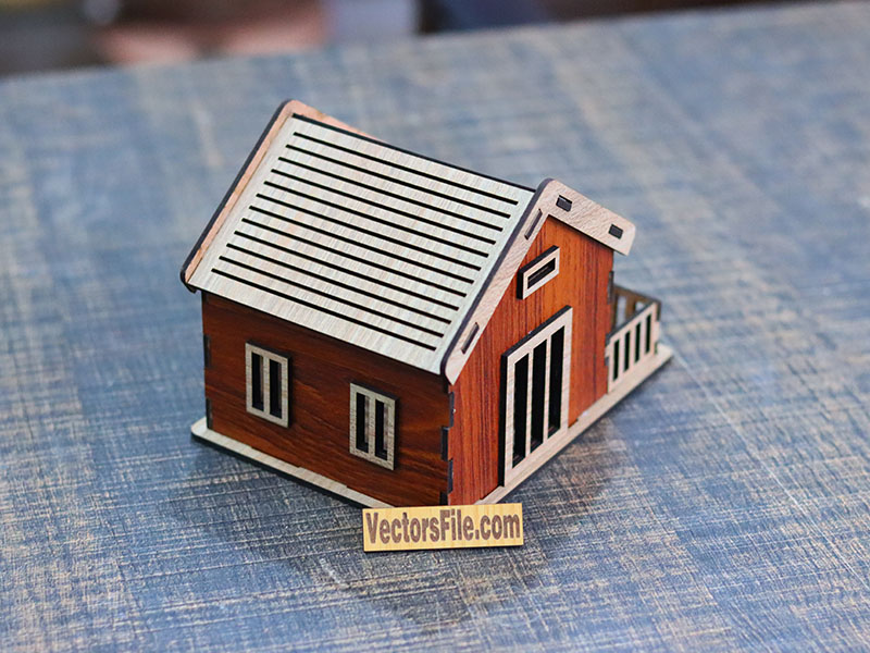 Laser Cut Miniature House Design Wooden Dollhouse Template