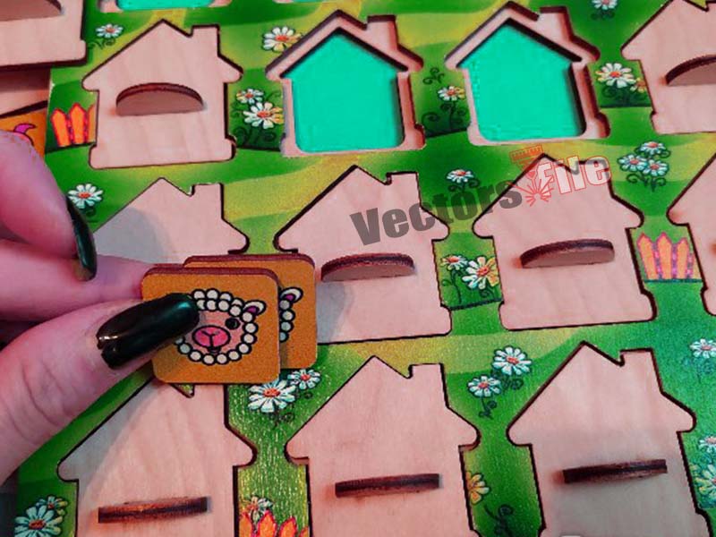 Laser Cut Kids Educational Toy Puzzle Board Game Template