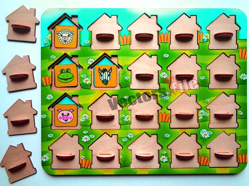 Laser Cut Kids Educational Toy Puzzle Board Game Template