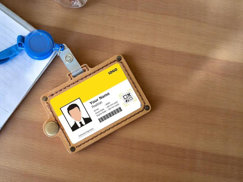 Office Employee Laser Cut Leather Card Case Sample