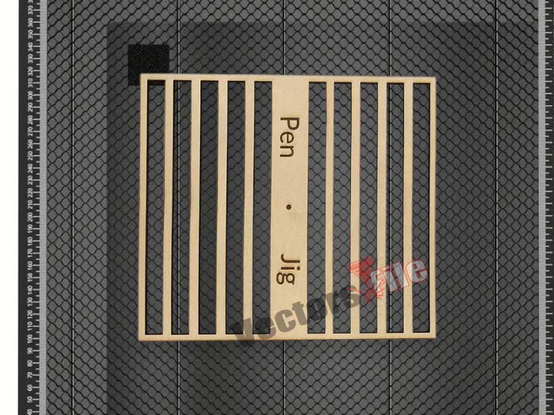 Laser Cut 10 Pens Jig for Laser Engraving Template