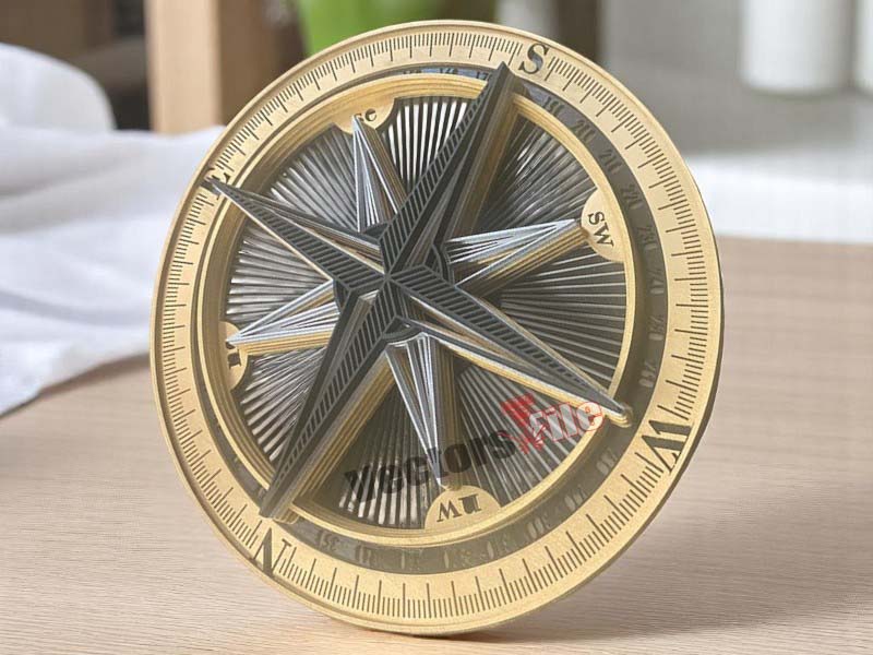 Laser Cut 3D Puzzle Multi layered Compass Model Kit