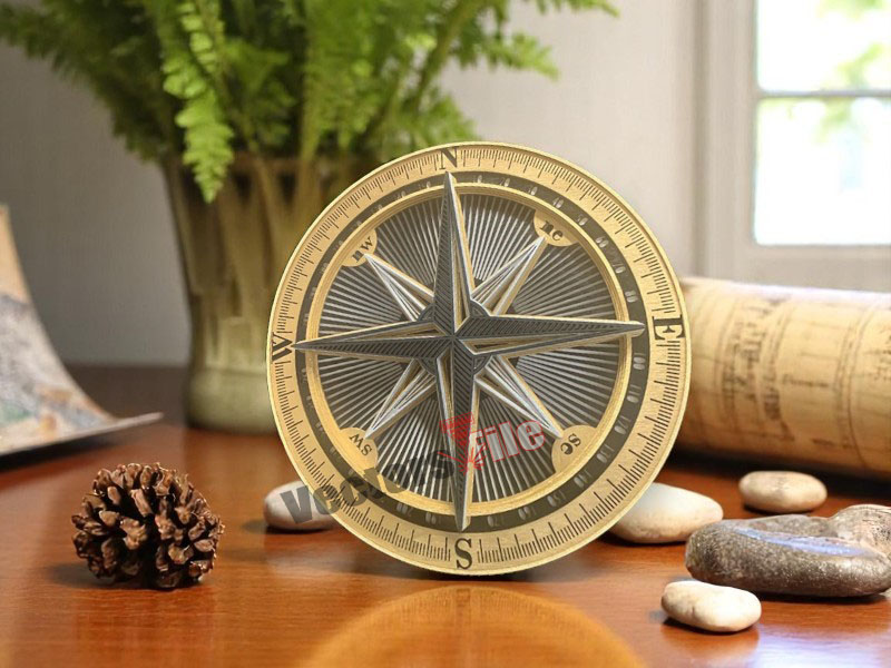 Laser Cut 3D Puzzle Multi layered Compass Model Kit