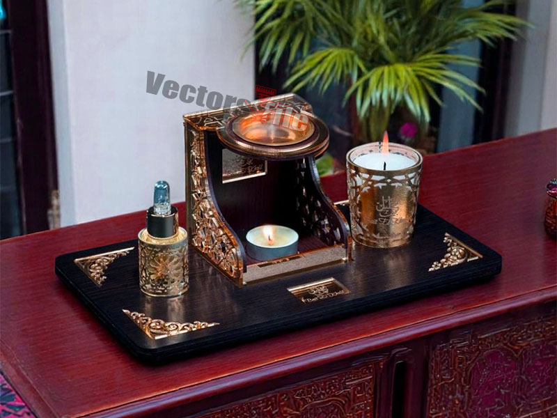 Bedroom Decorative Oil and Candle Laser Cut Acrylic Incense Burner