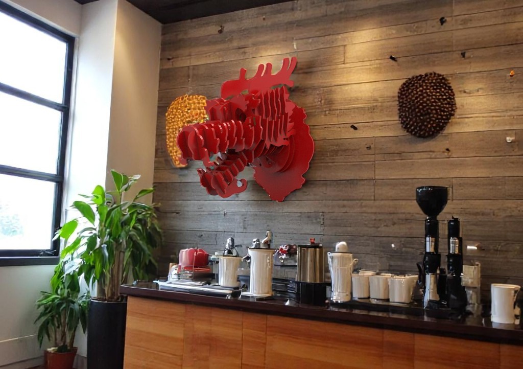 Laser Cut 3D Animal Moose Acrylic Head for Wall Decor Idea