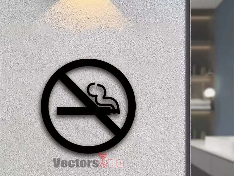 Laser Cut No Smoking Sign Vector Art