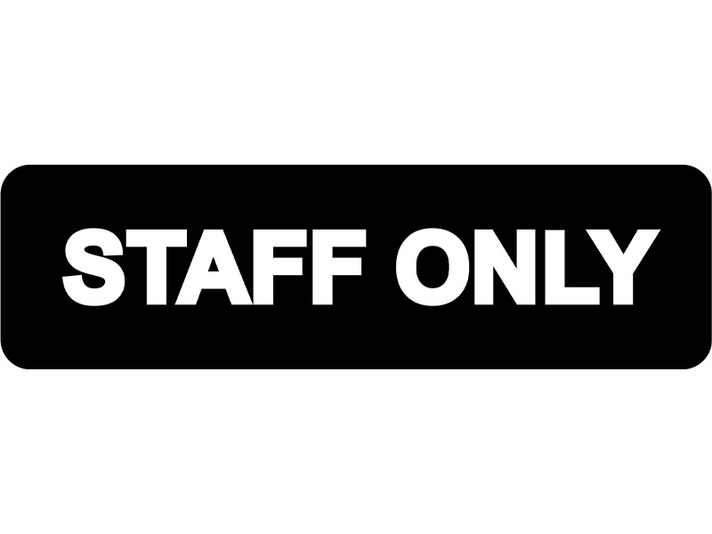 Laser Cut Staff Only Door Sign Vector File