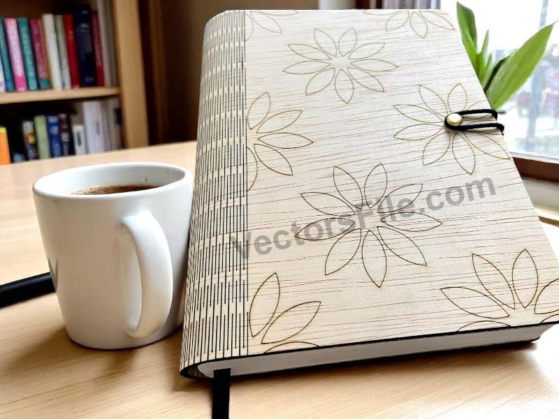 Laser Cut Wooden Book Cover Template