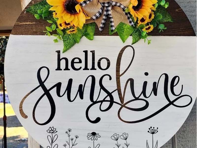 Hello Sunshine Sign Laser Cut Wall Art Frame Decor Idea