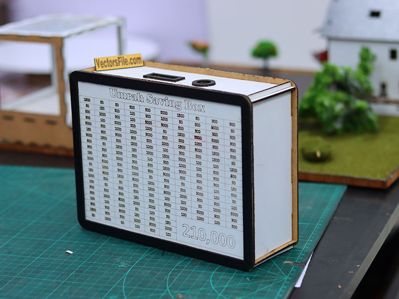 Laser Cut Wooden Umrah Saving Box Money Box Template