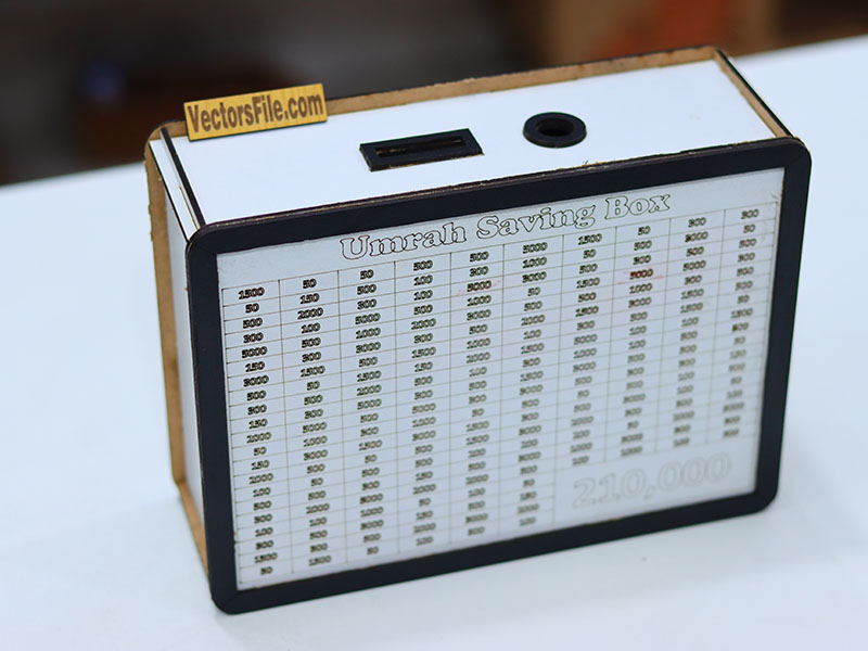 Laser Cut Wooden Umrah Saving Box Money Box Template