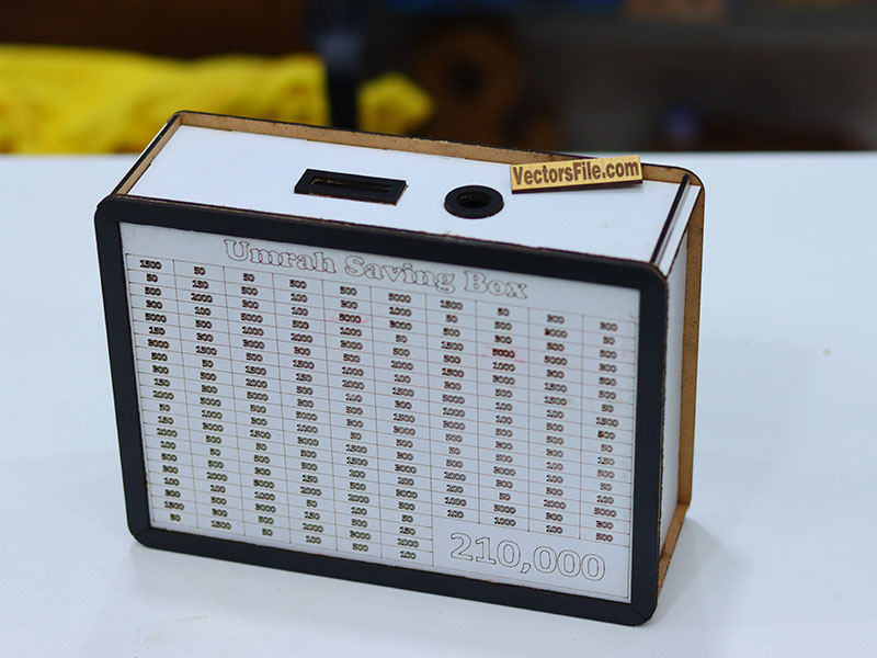 Laser Cut Wooden Umrah Saving Box Money Box Template