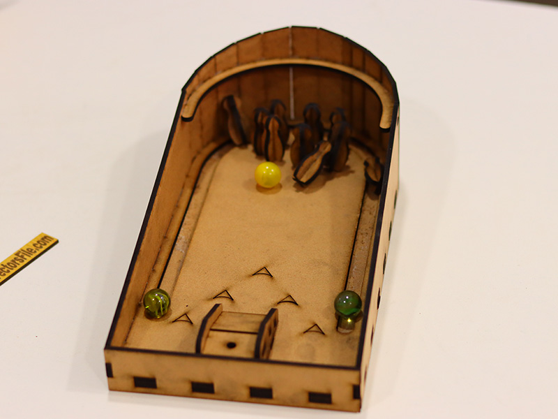 Laser Cut 3D Wooden Ten Pin Bowling Board Game for Kids