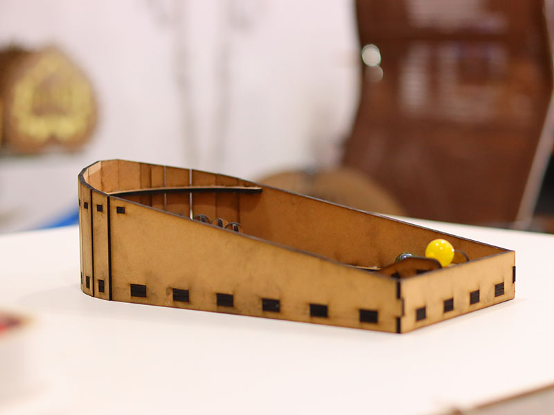 Laser Cut 3D Wooden Ten Pin Bowling Board Game for Kids