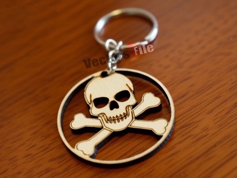 Laser Cut Skull Keychain Template