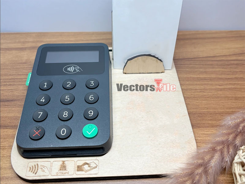 Payment Station with QR Code and Card Reader Display Laser Cut Stand