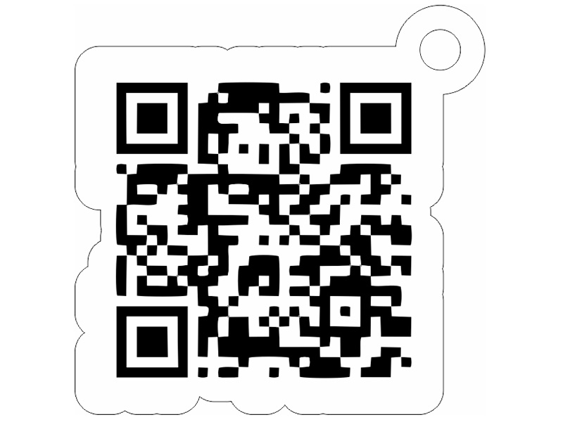 Laser Cut Personalized QR Code Keychain Template
