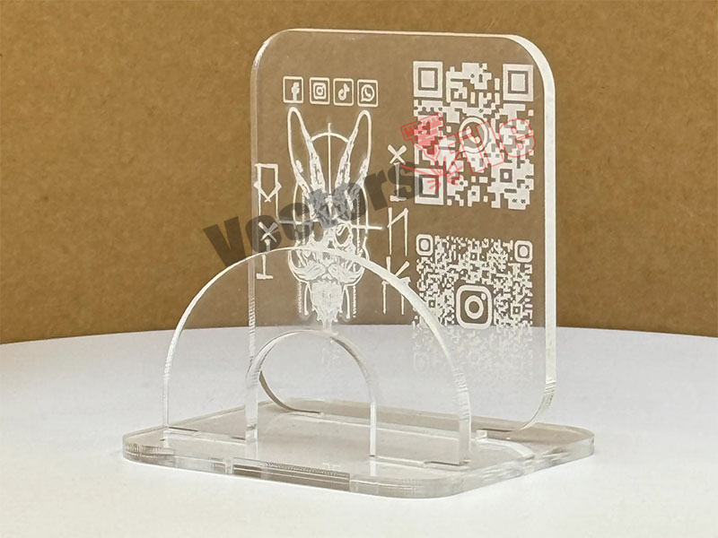 Laser Cut Reception Social Media QR Code Display Stand