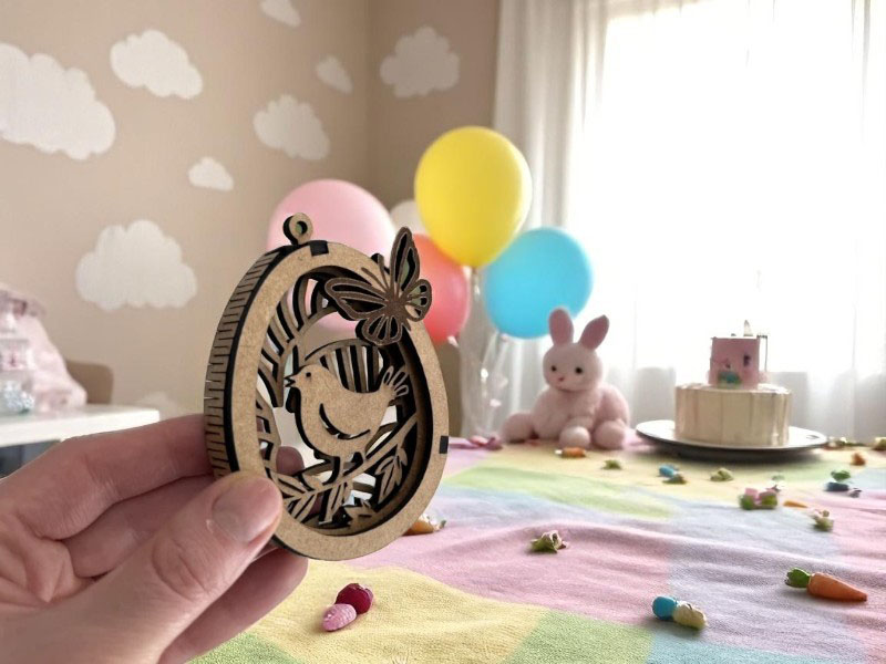 Laser Cut Easter Bunny 3D Puzzle Egg Tag Template