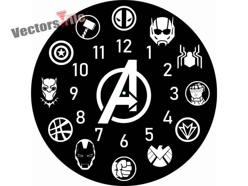 Laser Cut Superheroes Wall Clock for Kids Room Decor Idea