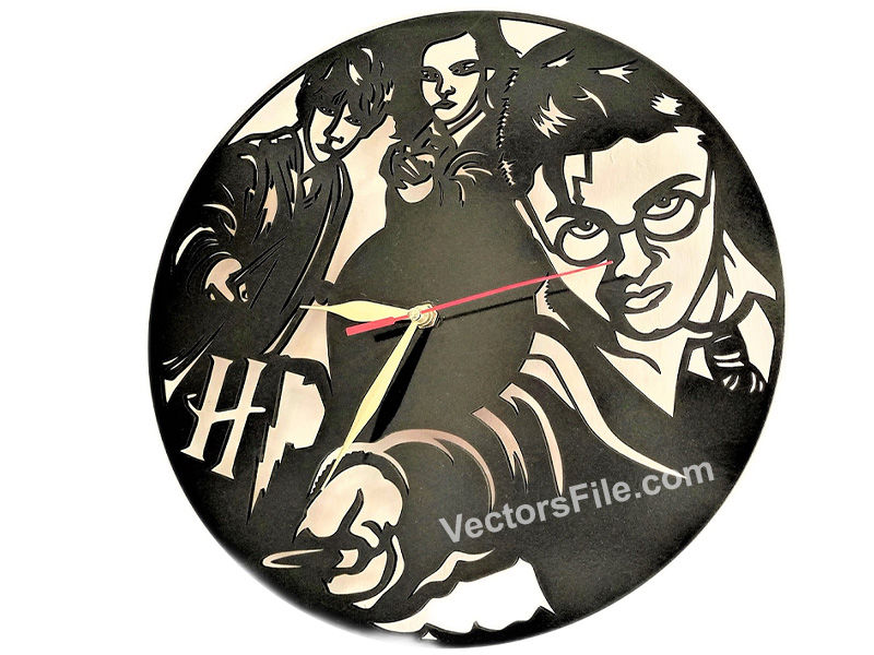 Laser Cut Harry Potter Wall Clock Design