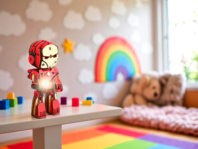 Laser Cut Wood Puzzle Superhero Iron Man Miniature 3D Model Kit