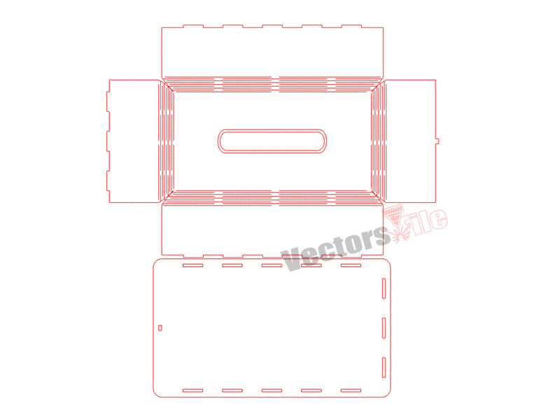 Laser Cut Wooden Tissue Box with Living Hinge Pattern