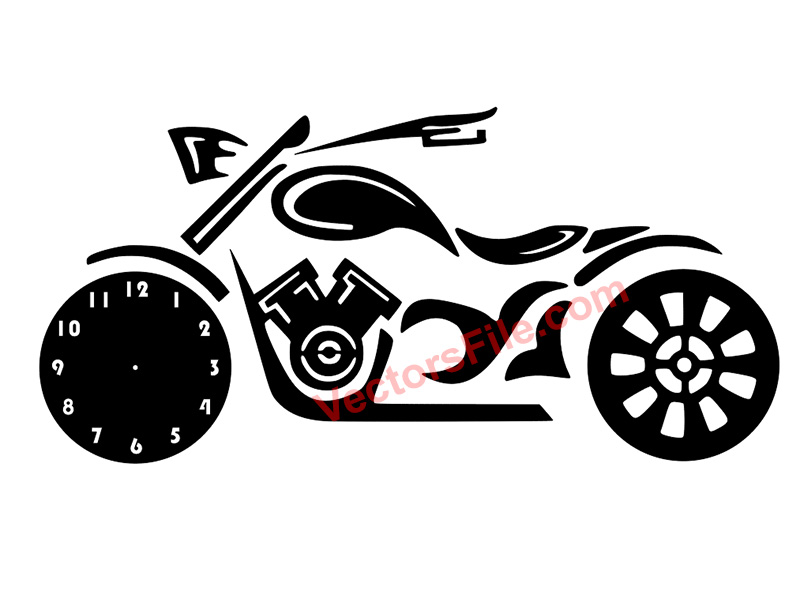 Laser Cut Motorcycle 3D Wall Clock Design for Room Wall Decor