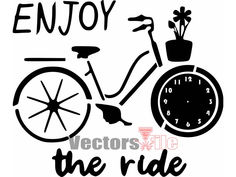 Enjoy The Ride Laser Cut 3D Bicycle Wall Clock Design