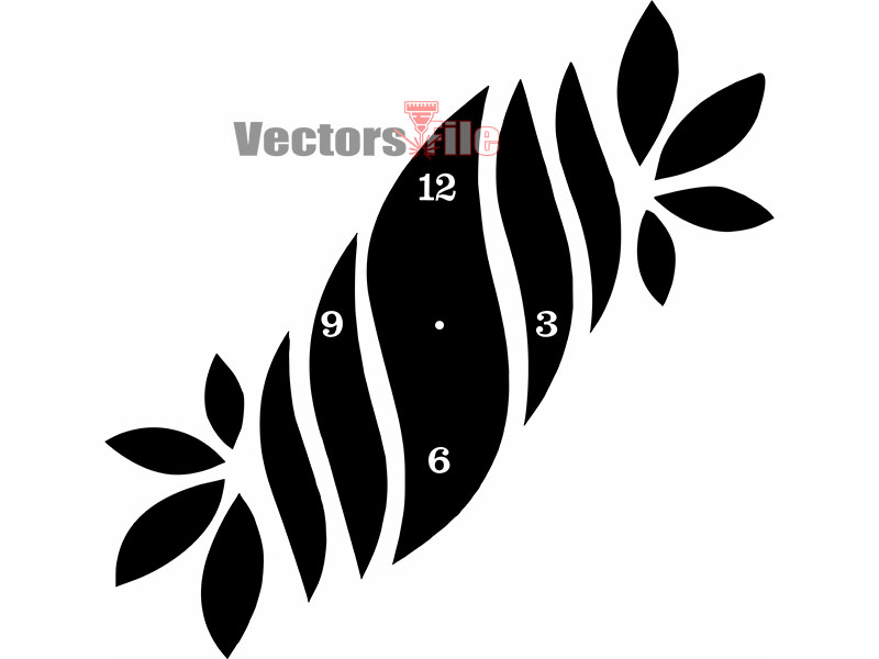 Leaf Petals Shape Laser Cut 3D Wall Clock Design