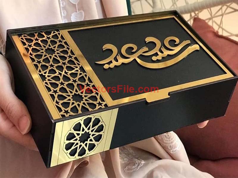 Laser Cut Eid E Saeed Gift Box Design Wooden Chocolate Box Template