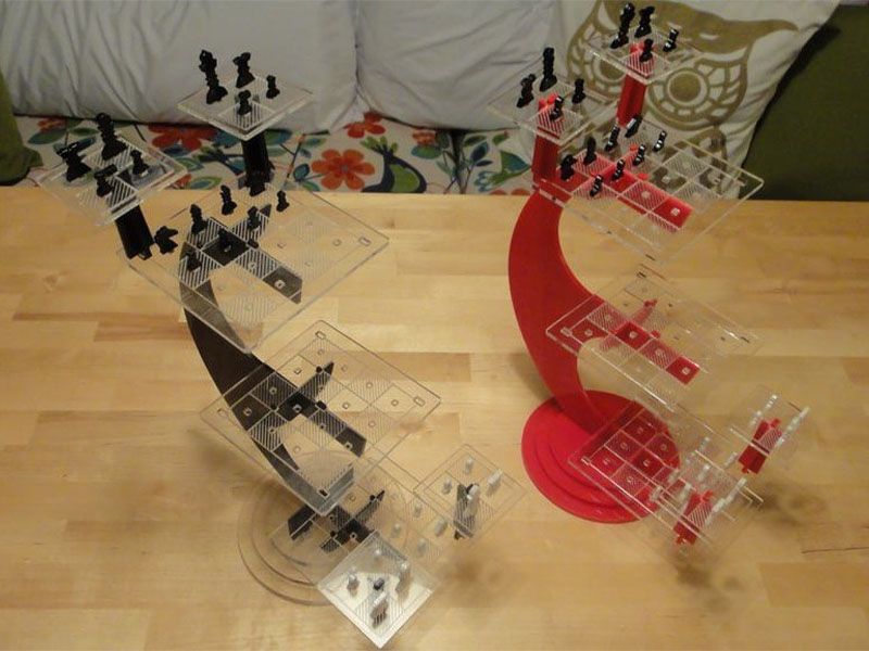 Laser Cut Acrylic Star Trek Tri-Dimensional Chess Set Stand Template