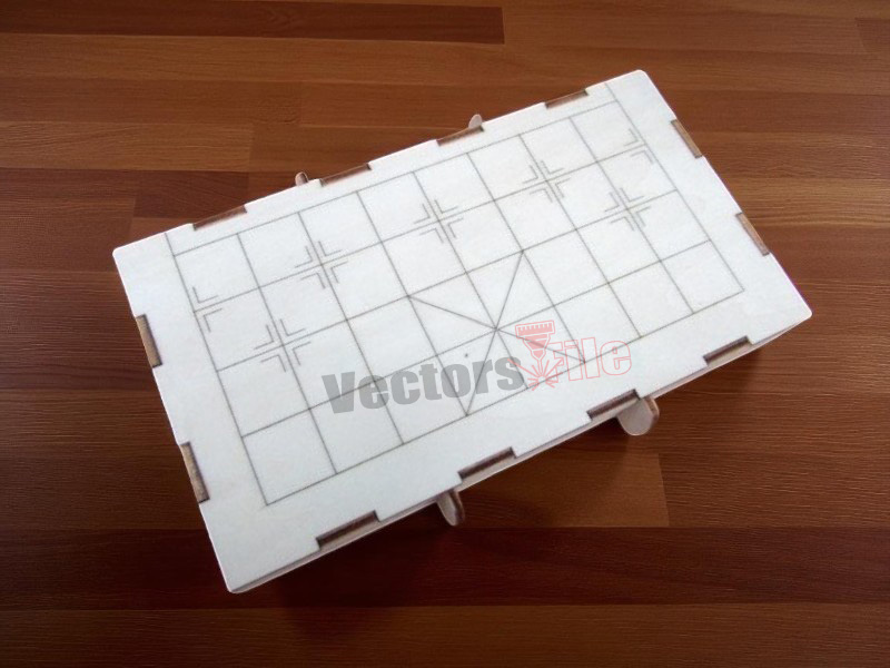 Laser Cut Portable Xiangqi Chinese Chess Set Foldable Board Game