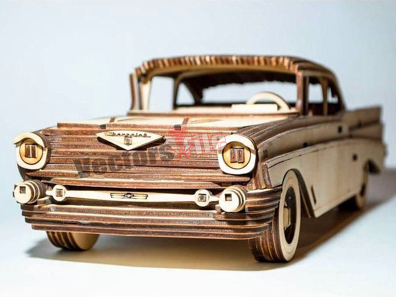 Chevrolet Bel Air 1957 Model Laser Cut 3D Puzzle Toy Car