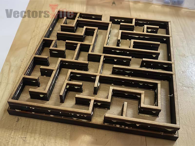 Laser Cut Wooden Maze Game for Kids