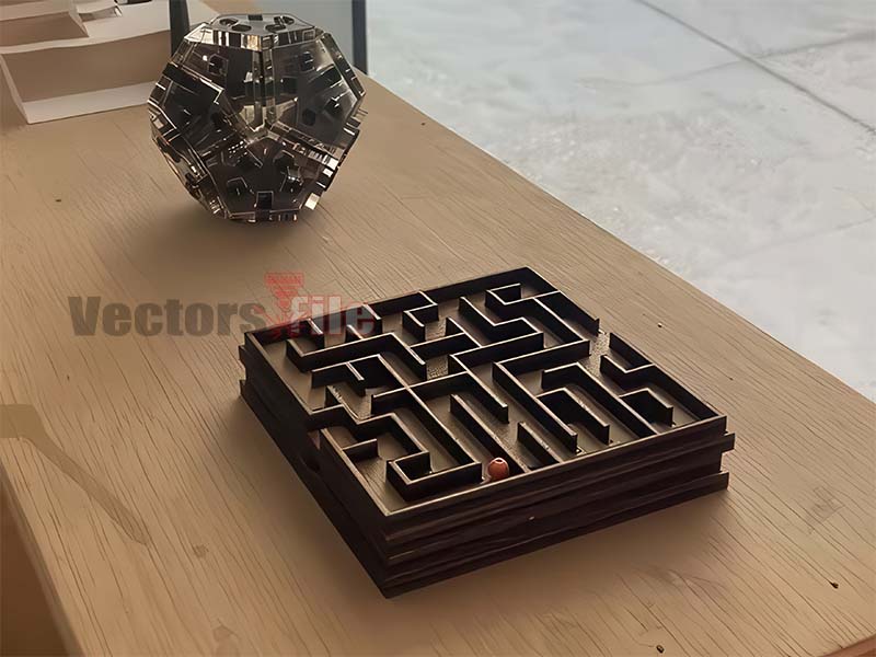 Laser Cut Wooden Maze Game for Kids