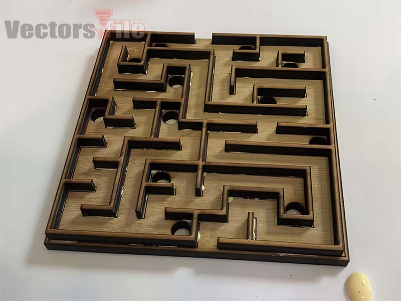 Laser Cut Wooden Maze Game for Kids