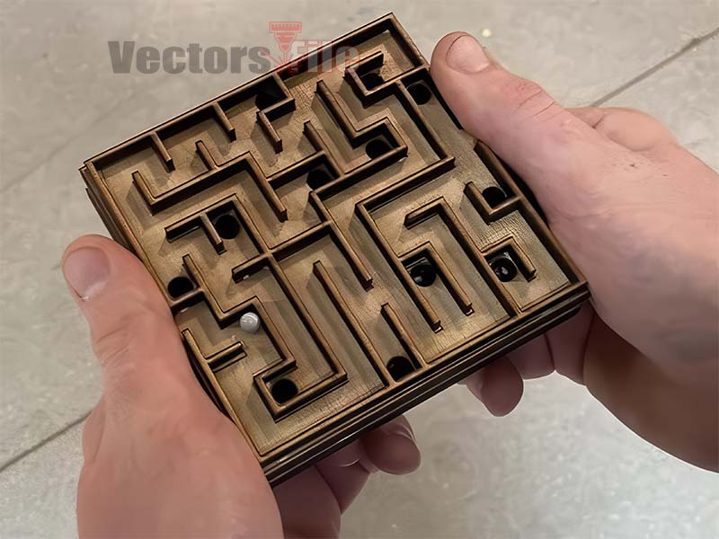 Laser Cut Wooden Maze Game for Kids