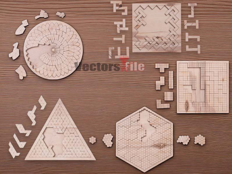 Laser Cut Jigsaw Puzzle Board Games Set Template