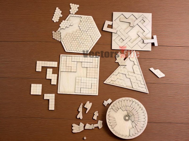 Laser Cut Jigsaw Puzzle Board Games Set Template