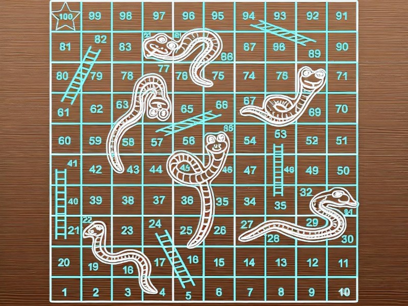 Laser Cut Snakes and Ladders Board Game Template