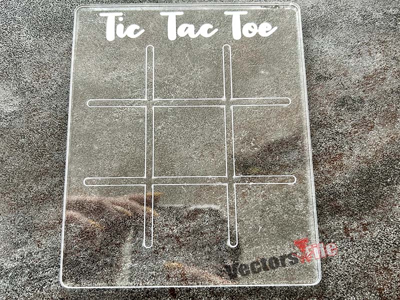 Laser Cut Tic Tac Toe Acrylic Tracing Board Game Template