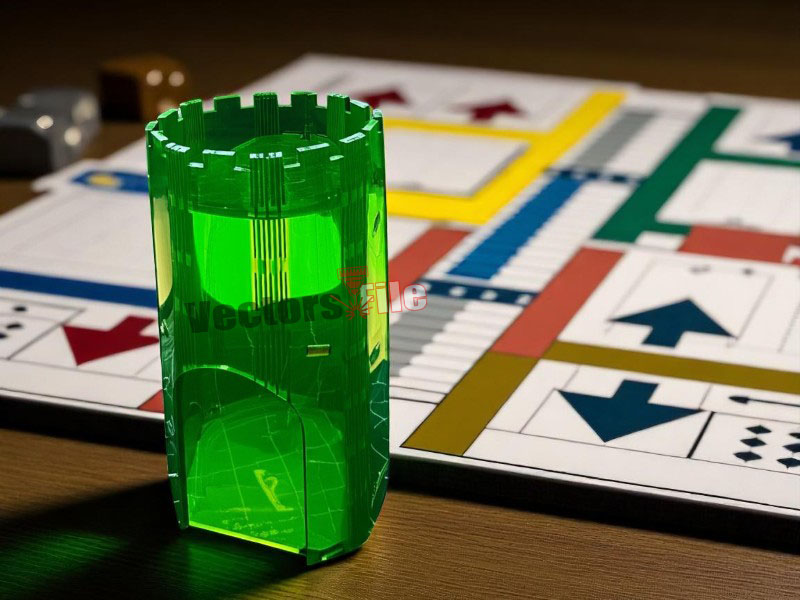 Laser Cut Acrylic Living Hinge Dice Tower Ludo Board Game