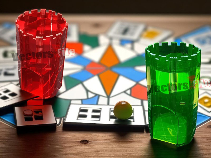 Laser Cut Acrylic Living Hinge Dice Tower Ludo Board Game
