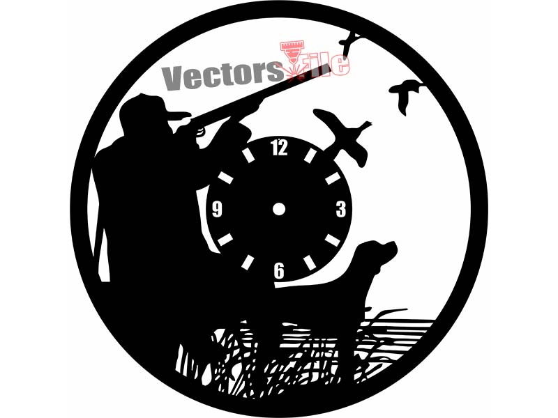 Laser Cut Duck Hunting 3D Wall Clock Design