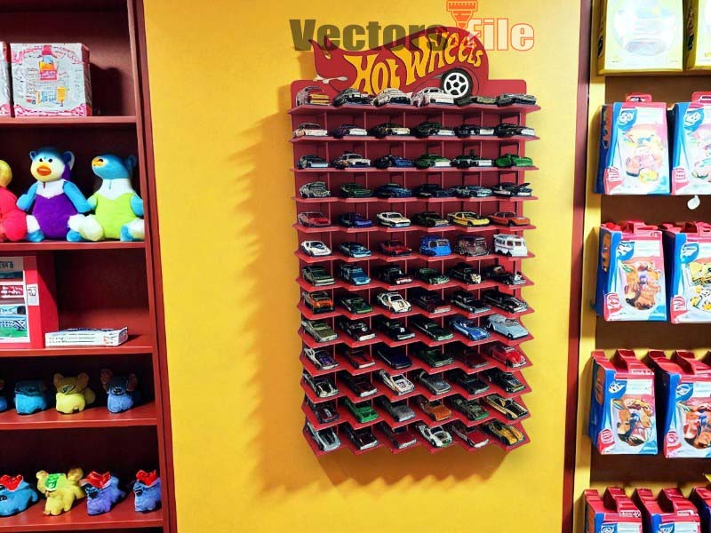 Laser Cut Acrylic Hot Wheels Display Shelf Wall Hanging Display Stand