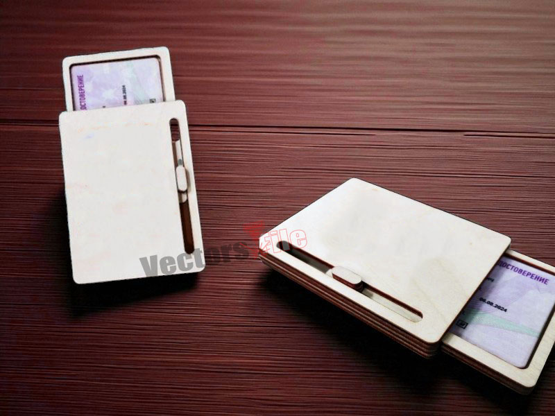 Laser Cut Credit Card Holder Wooden Sliding Case Template