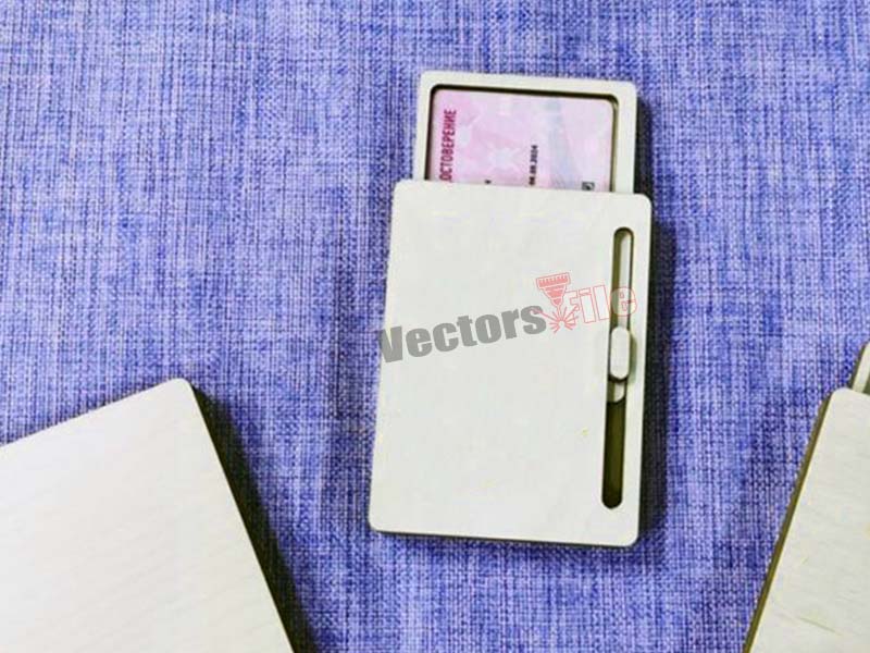 Laser Cut Credit Card Holder Wooden Sliding Case Template