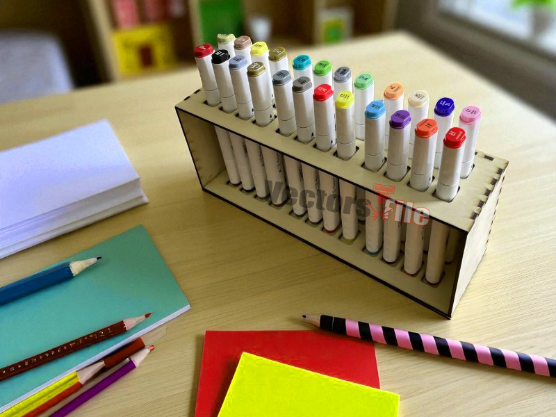 Laser Cut Colour Markers or Pens and Pencils Stand for Kids